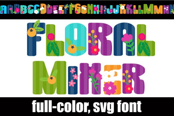 Floral Mixer Typeface: A Colorful Choice for Handmade Brands
