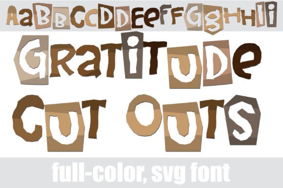 Gratitude Cut Outs: A Premium Font for Warm, Autumnal Brand Identity