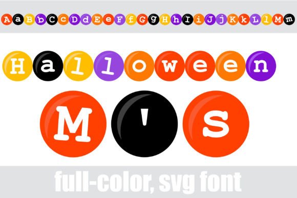 Halloween M s: A Candy-Coated Color Font for Seasonal Crafts