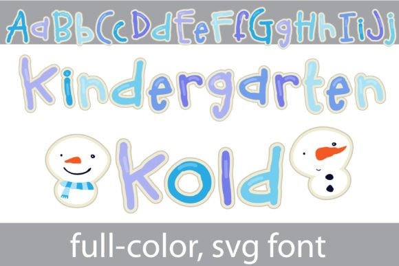 Kindergarten Kold: A Winter Color Font for Playful Brand Identity