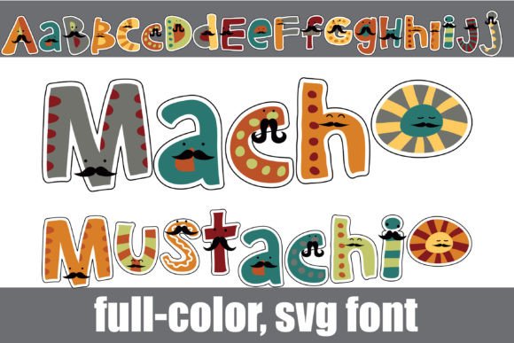 Macho Mustachio: A Creative Color Font for Editorial Design